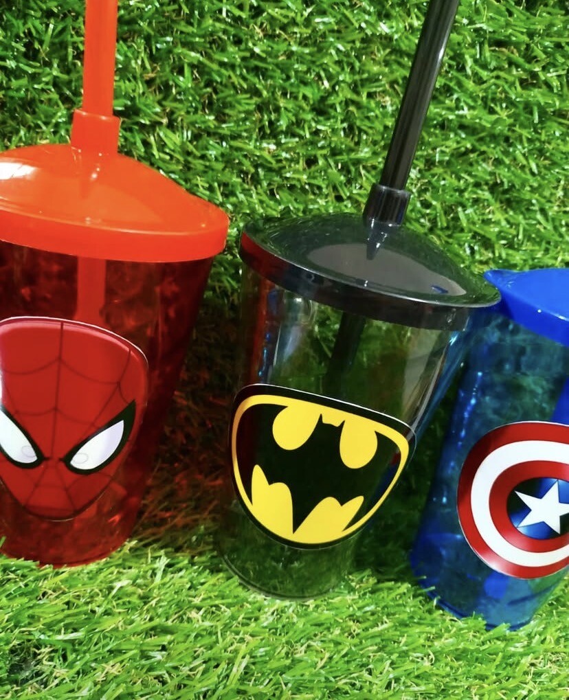 Copo com Canudo Super Herois