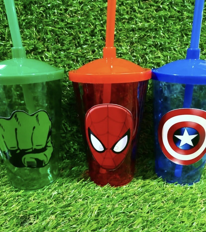 Copo com Canudo Super Herois