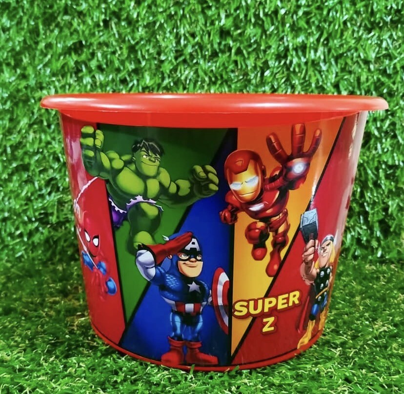Baldinho de pipoca personalizado Super Heróis