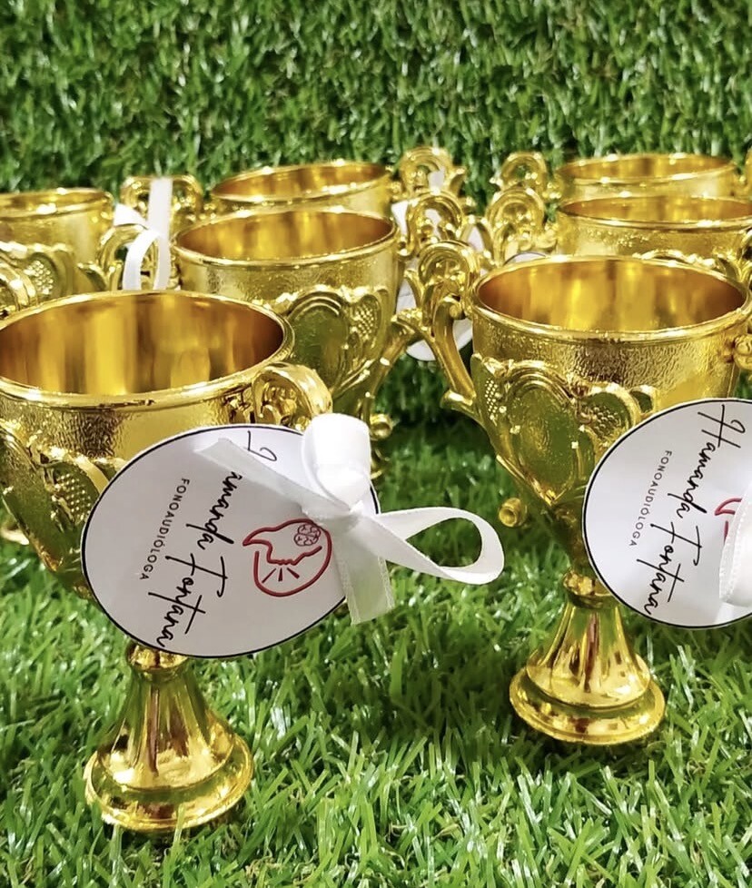 Mini Troféu Dourado Personalizado