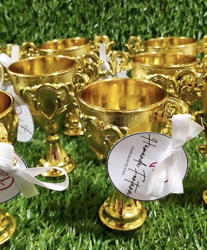 Mini Troféu Dourado Personalizado