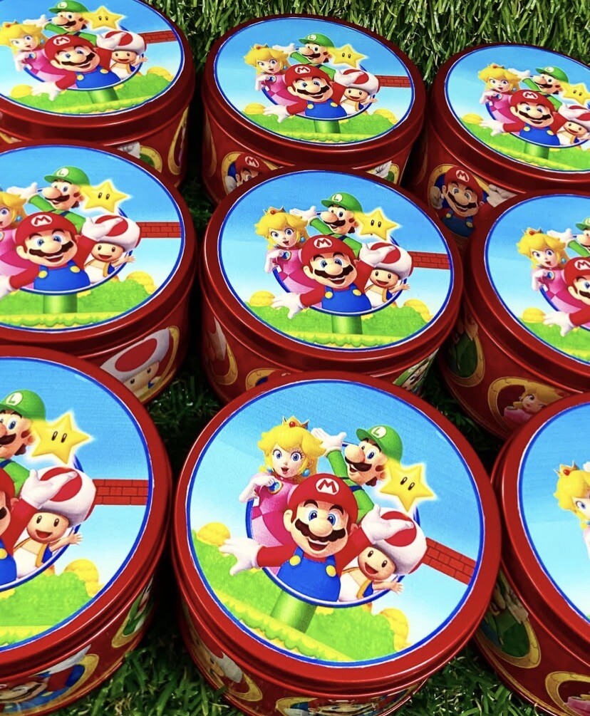 Lata de metal personalizada Super Mário