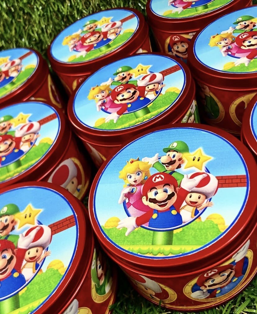 Lata de metal personalizada Super Mário