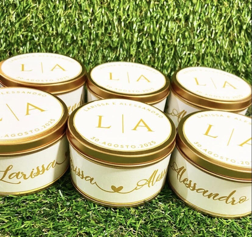 Lata de metal personalizada casamento