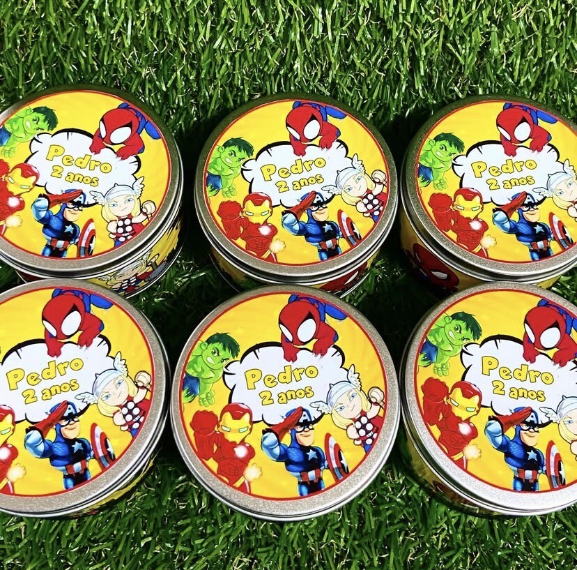 Lata super herois baby personalizada
