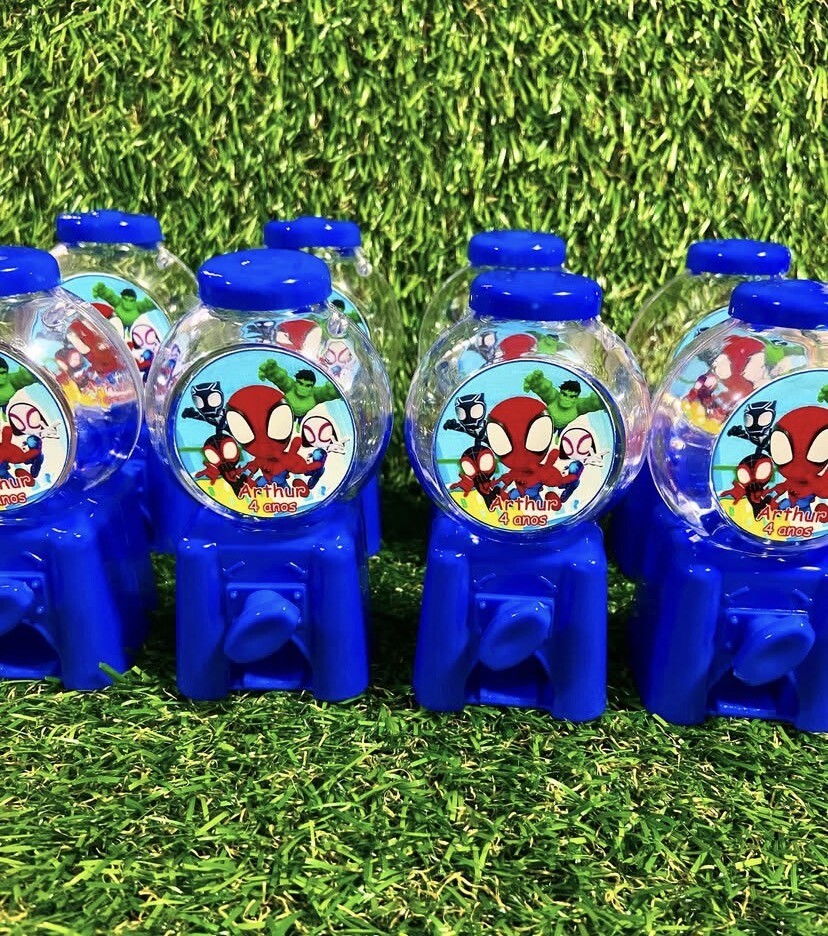 Mini baleiros personalizados Homem Aranha