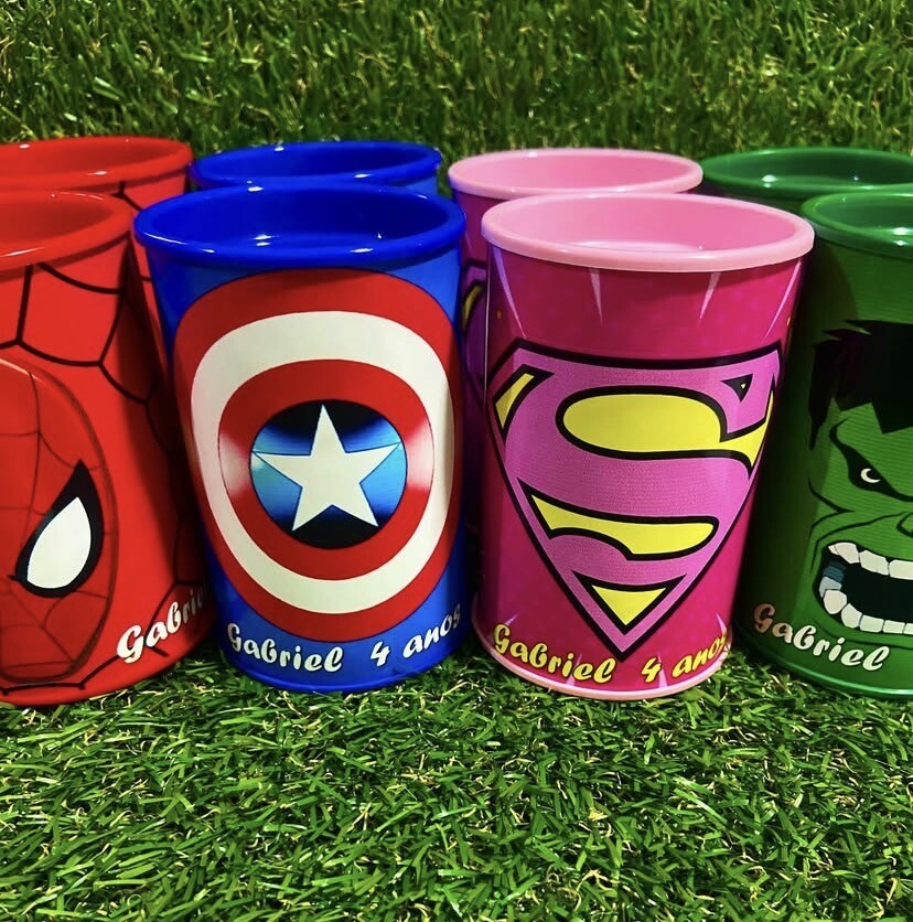 Cofrinho super heróis personalizado