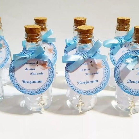 Garrafinha com Renda e Tercinho Personalizada