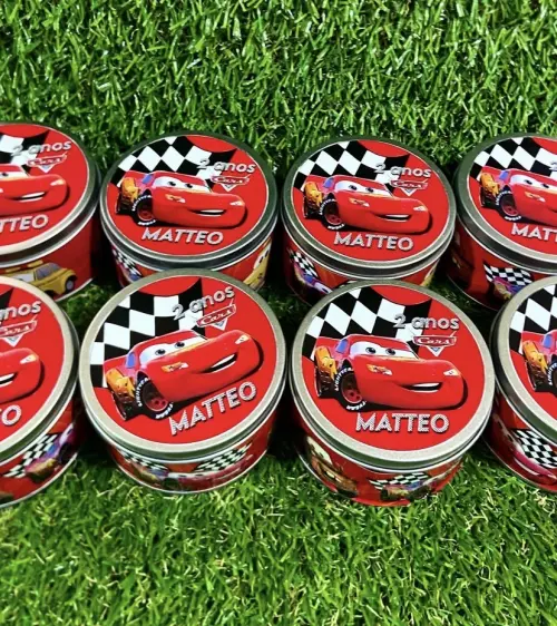 Lata de aniversário Carros