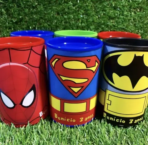Cofrinho Super Heróis Logo