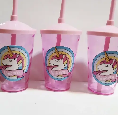 Copo com canudo personalizado 400ml