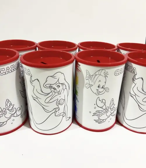 Cofrinho de colorir Ariel personalizado