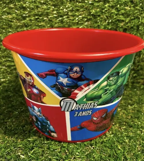 Baldinho de pipoca personalizado