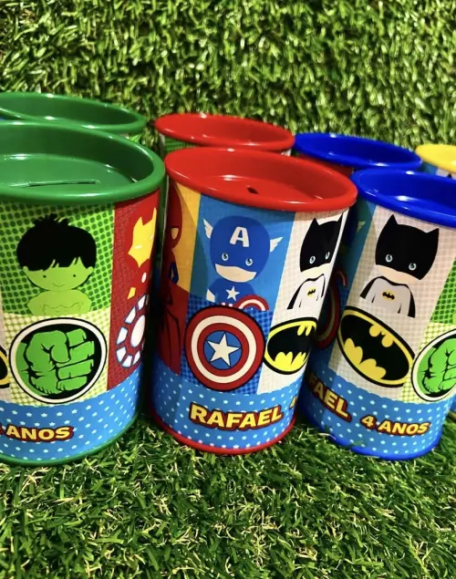 Cofrinhos personalizados heróis baby