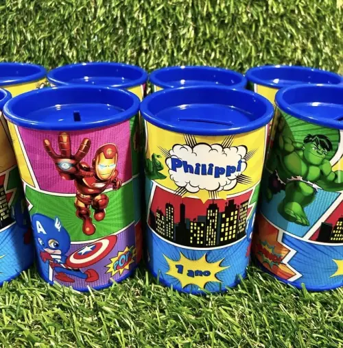Cofrinhos personalizados heróis baby