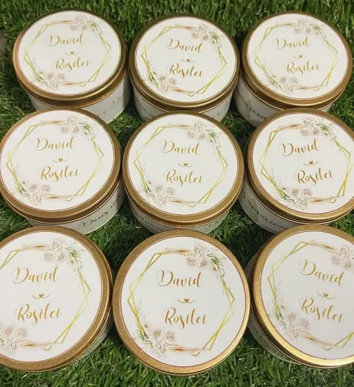 Lata de metal personalizada casamento