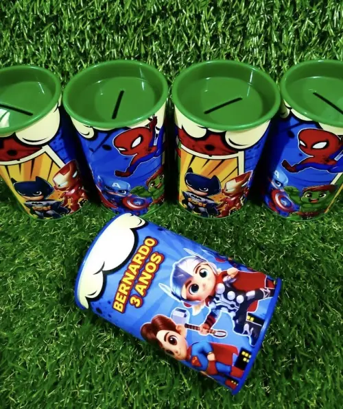 Cofrinhos personalizados heróis baby