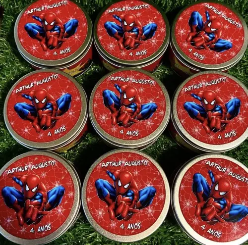 Lata de metal personalizada Homem Aranha