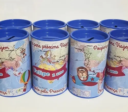 Cofrinho Volta ao Mundo Personalizado