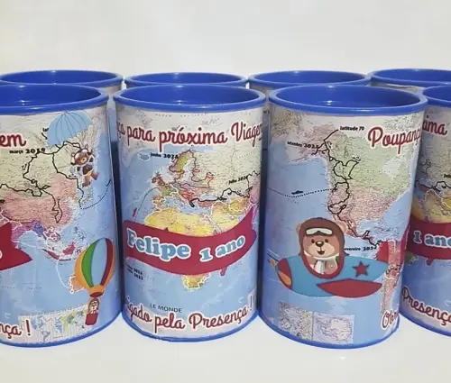 Cofrinho Volta ao Mundo Personalizado