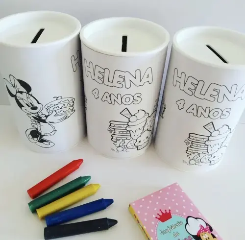 Cofrinho de colorir personalizado