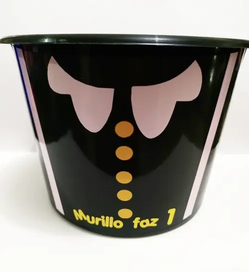 Baldinho de pipoca personalizado Bita