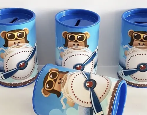 Cofrinhos personalizados Ursinho Aviador