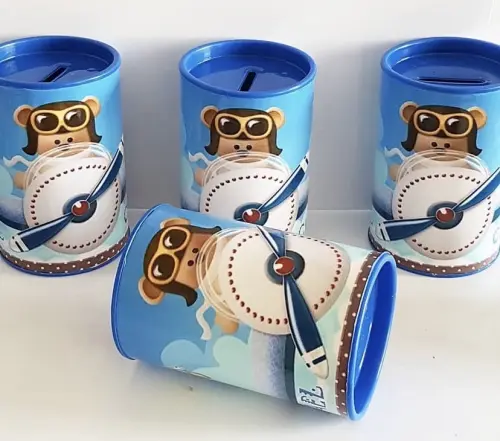 Cofrinhos personalizados Ursinho Aviador
