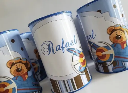 Cofrinhos personalizados Ursinho Aviador