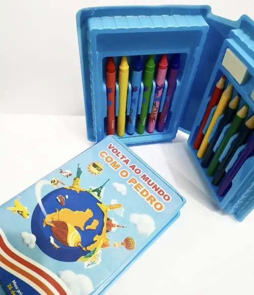 Estojo de pintura volta ao mundo personalizado