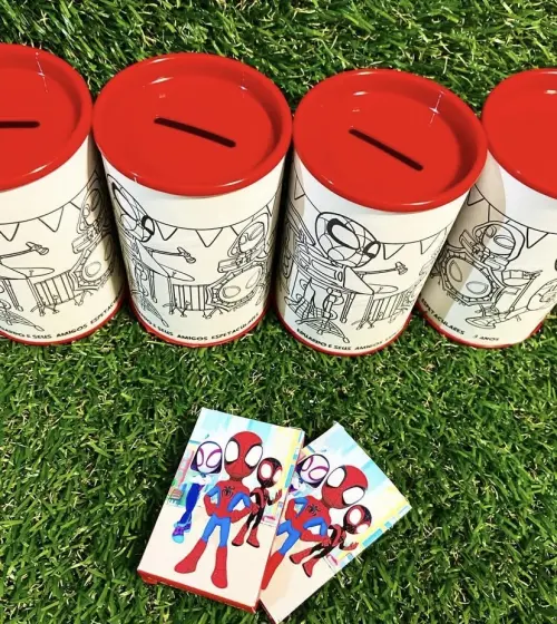 Cofrinho para colorir personalizado Homem Aranha