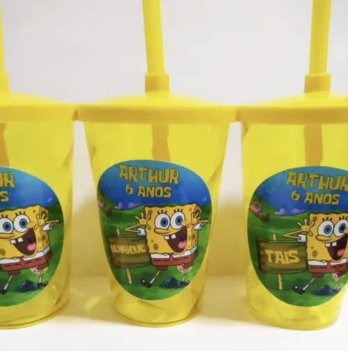 Copo com canudo personalizado 400ml