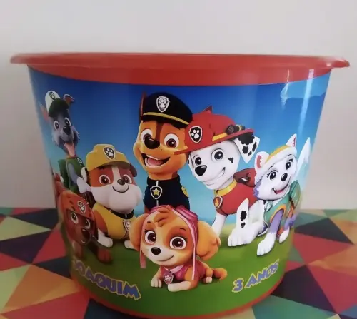 Baldinho de pipoca personalizado