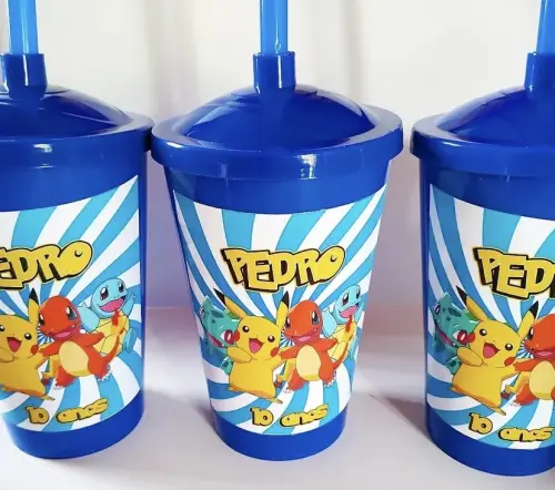 Baldinho + Copo personalizado Pokémon