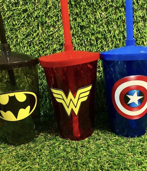 Copo com Canudo Super Herois