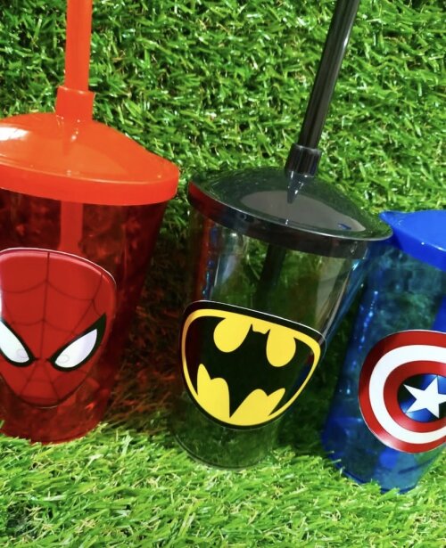 Copo com Canudo Super Herois