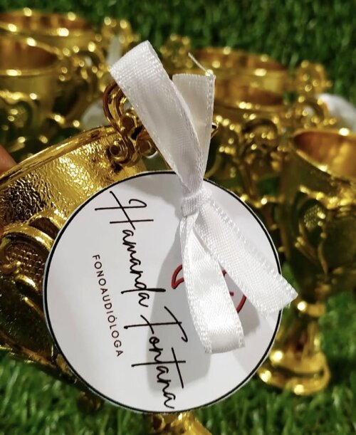 Mini Troféu Dourado Personalizado