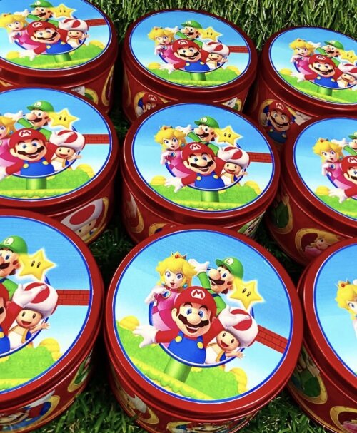 Lata de metal personalizada Super Mário