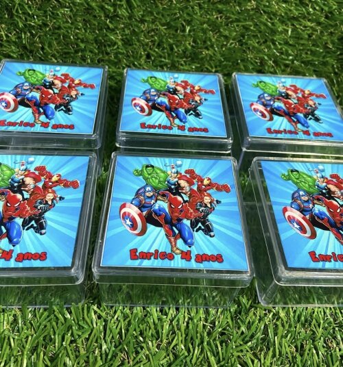Caixinha Acrílica Personalizada Super Heróis