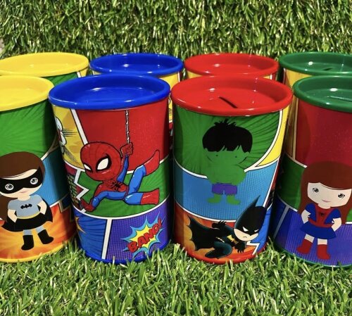 Cofrinhos personalizados super heróis baby