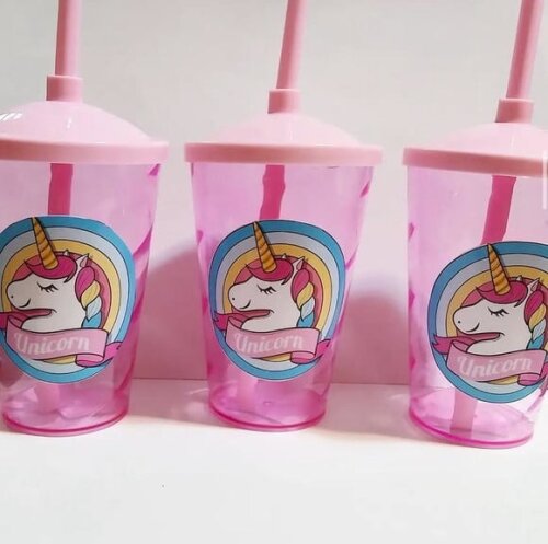 Copo com Canudo Personalizado 400ml