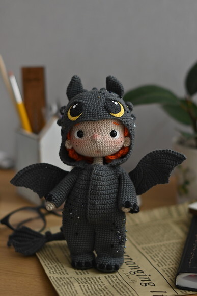 Boneco com Fantasia do Banguela em Amigurumi