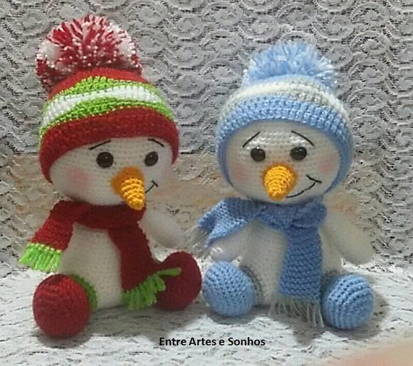 Boneco de Neve em Crochê