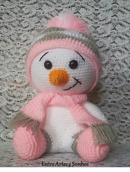 Boneco de Neve em Crochê