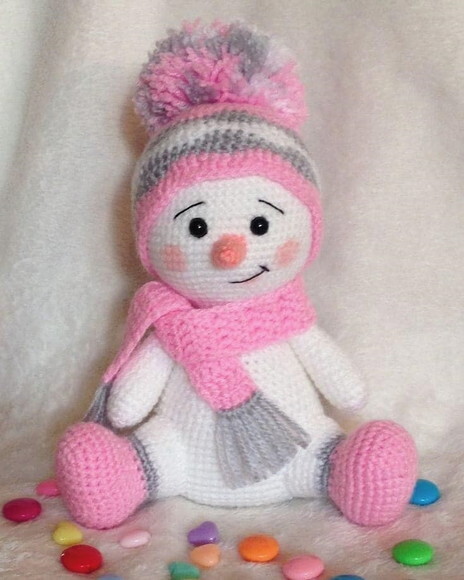 Boneco de Neve em Crochê