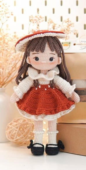 Boneca Amanita em Amigurumi