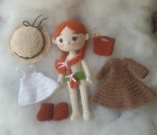 Boneca Anne - Amigurumi (série Anne With An E)