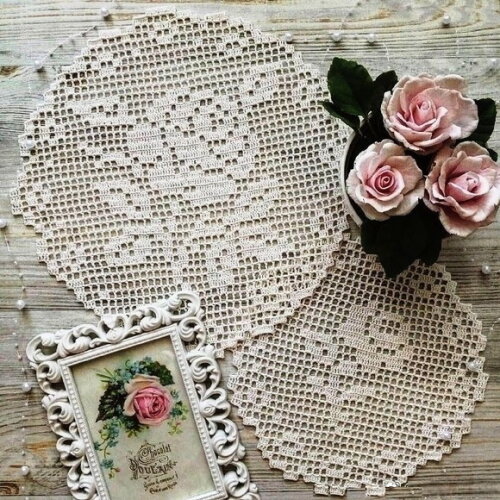 Conjunto de Toalhinhas em Crochê