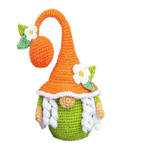 Gnomo Laranjinha em Amigurumi
