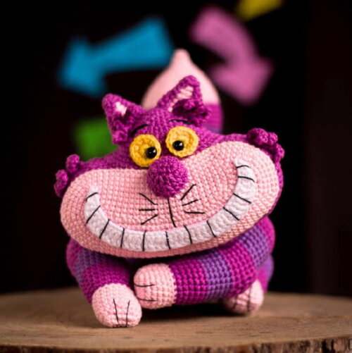 Gato Cheshire em Amigurumi - Alice no País das Maravilhas